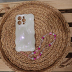 Bright pink/clear phone charm