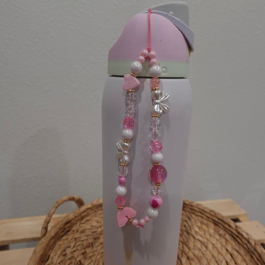 Pink/white phone charm