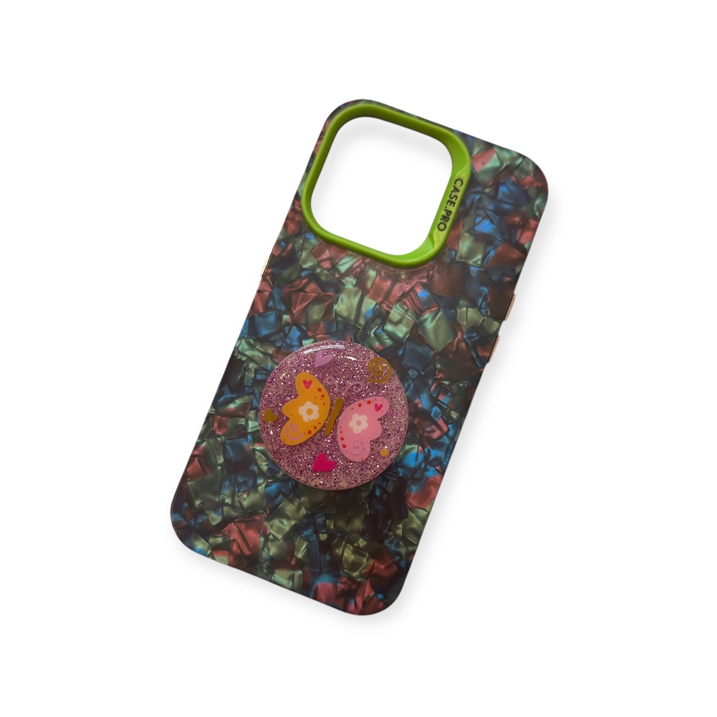 Butterfly flower Glitter Phone Grip