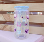 Y2K blue shimmer Glass Cup