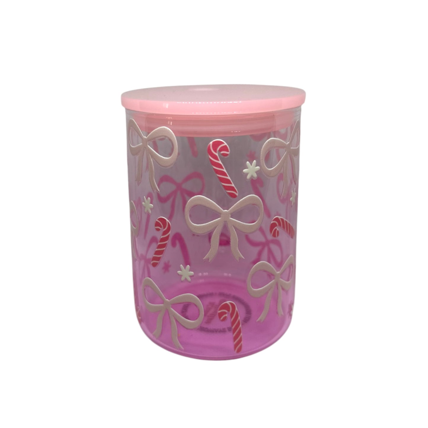 Pink Candy Cane glass Mug