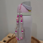 Bright pink/clear phone charm