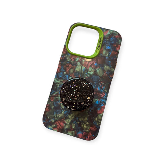 Black sparkle phone grip