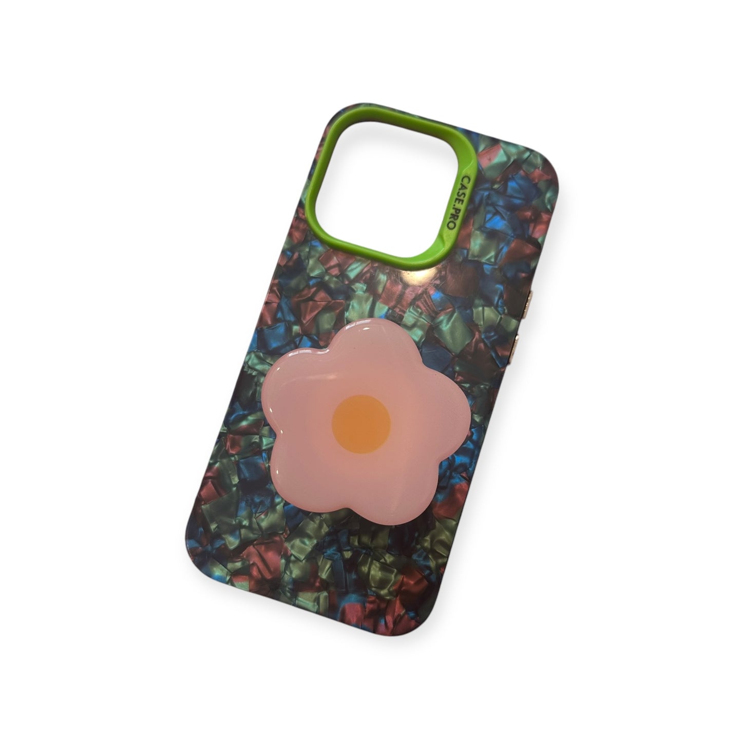 Pink flower phone grip