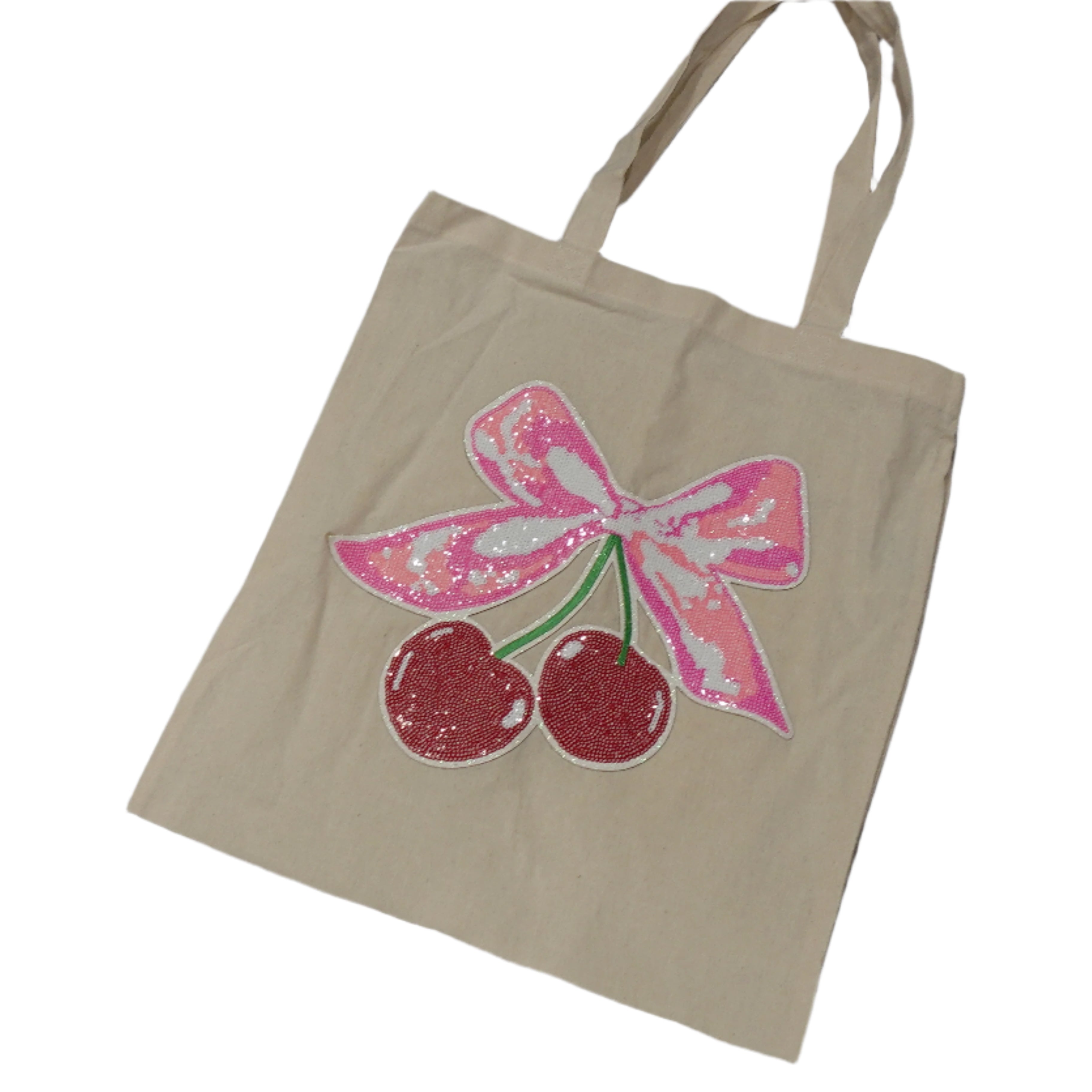 Beige cherry sequin Bag