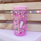 Girly girl glass cup