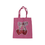 Pink Sequin Cherry Tote Bag