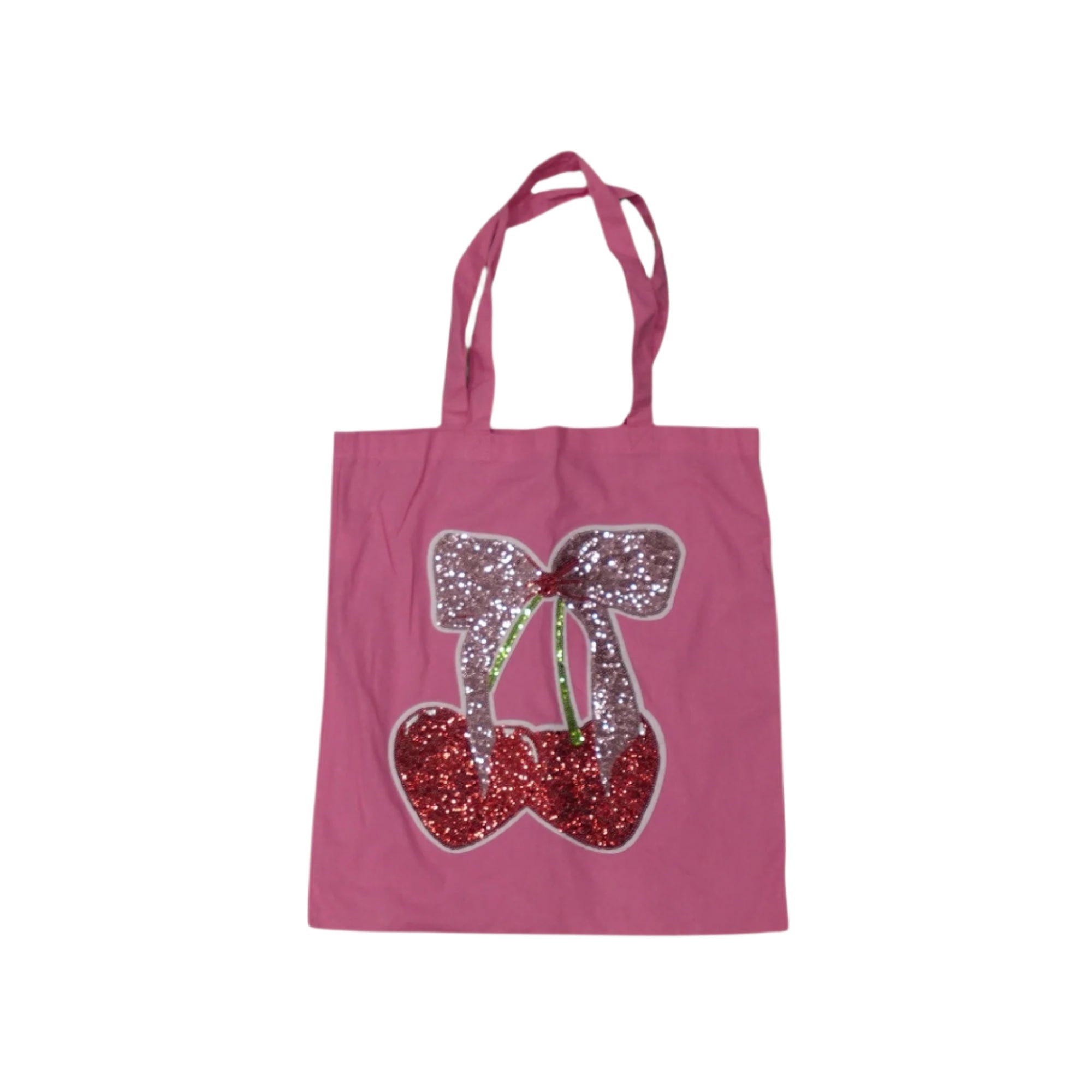 Pink Sequin Cherry Tote Bag